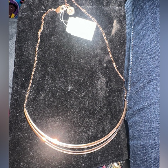 Michael Kors Women`s Beyond Brilliant Rose Gold MK Necklace Crystals NWT - Picture 3 of 3